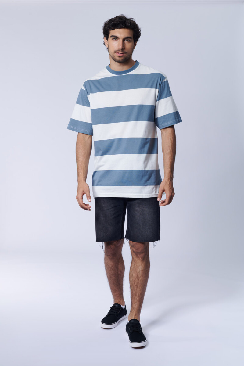 Remera rayas - Azul 