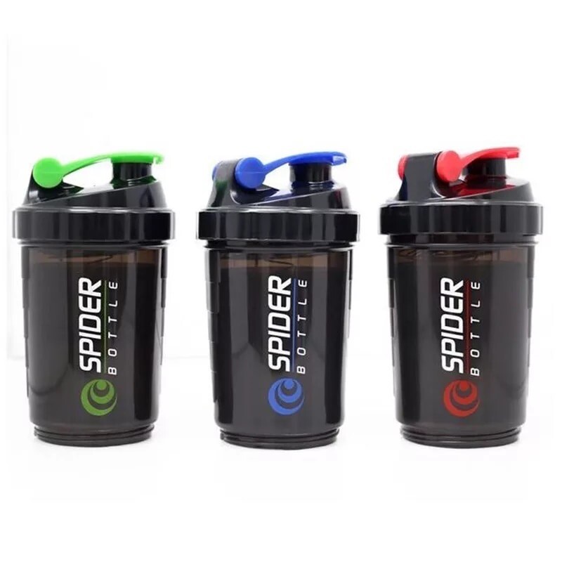 Vaso Mezclador De Proteinas 500ml Negro con azul