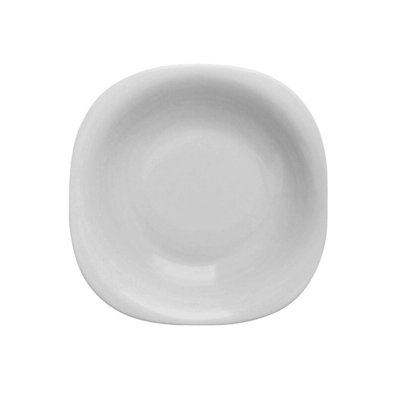 Plato hondo semi cuadrado 23cm Opalina BLANCO