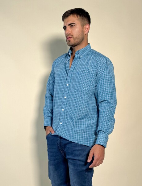 Camisa a cuadros Inti Turquesa