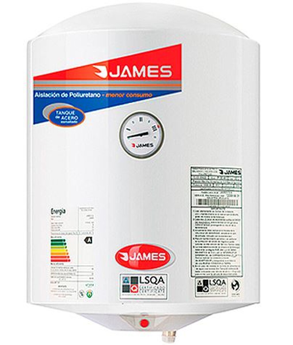 TERMOTANQUE JAMES 40 L ACERO Cilindrico - Sin color 
