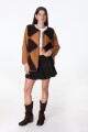 Saco Leather Molly Camel/Negro