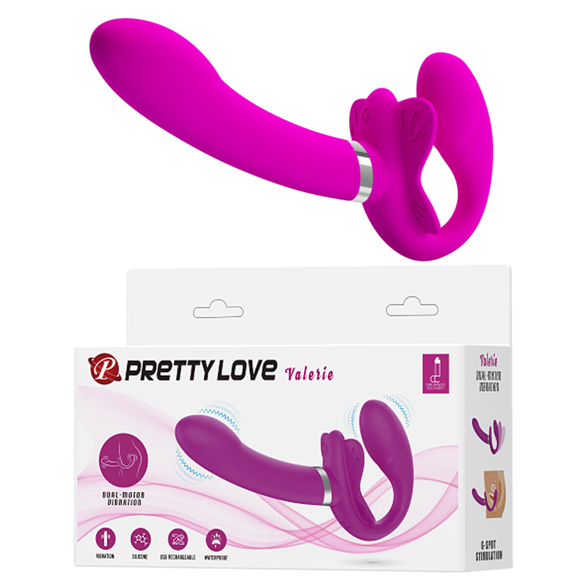Vibrador Strap On Rercargable Usb Pretty Love Valerie 