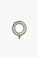 Pulsera piedras naturales con dije acero dorado
