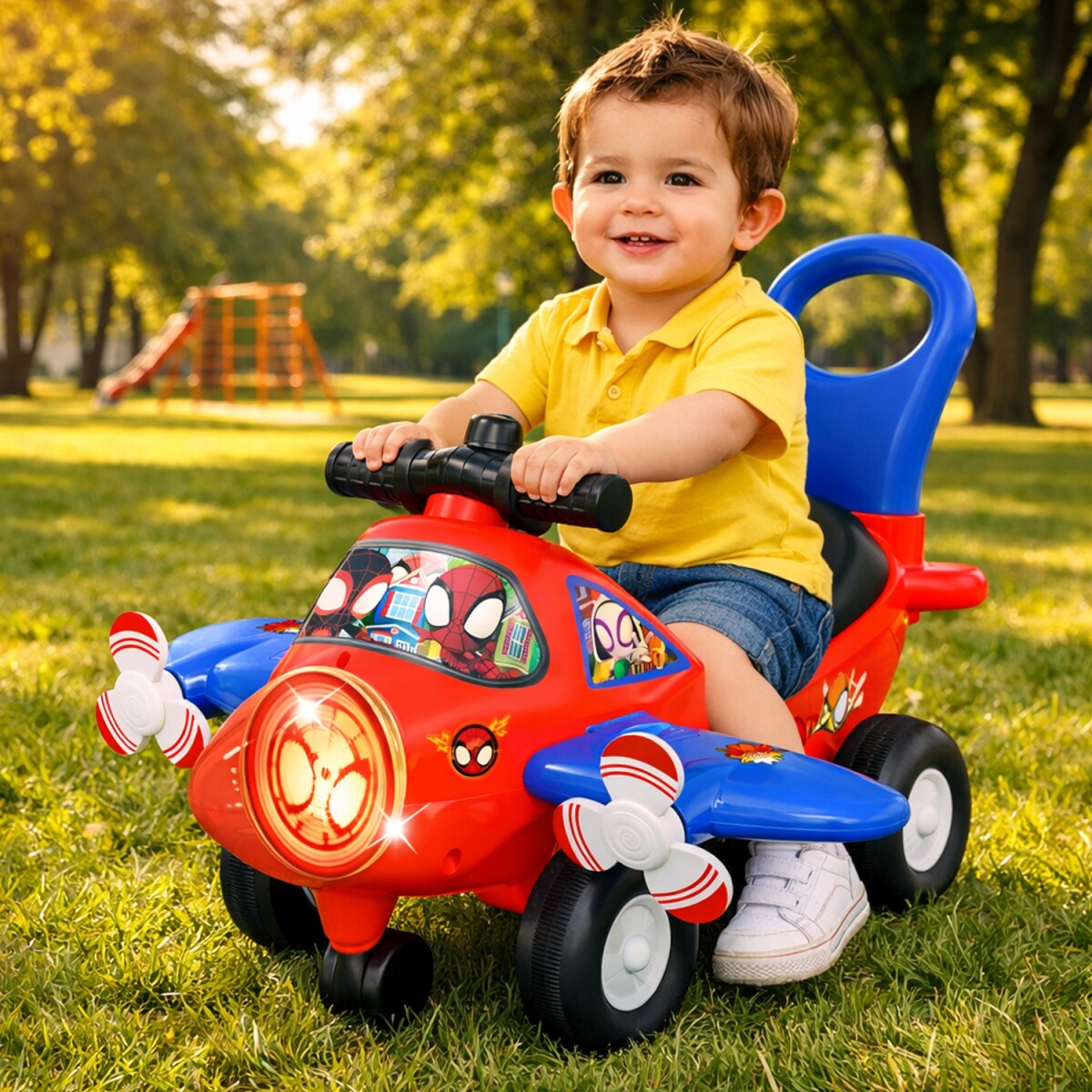 Buggie Avión Spiderman Con Luz Y Sonido 61531 - BUGGIE AVION SPIDEY C/LUZ Y SONIDO 61531 