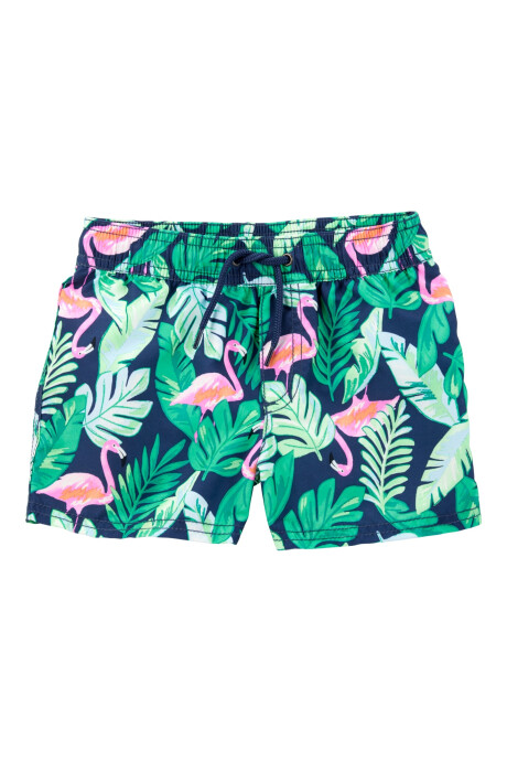 Traje de baño dos piezas, protección UPF 50+, manga larga, diseño tropical Sin color