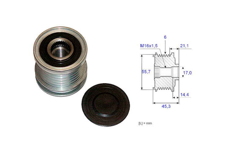 Polea Alternador Marcha Libre Audi A4 01-04 Polea Alternador Marcha Libre Audi A4 01-04