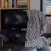 Manta para sillon y cama algodón Rayas Taupe 180 x 130 cm