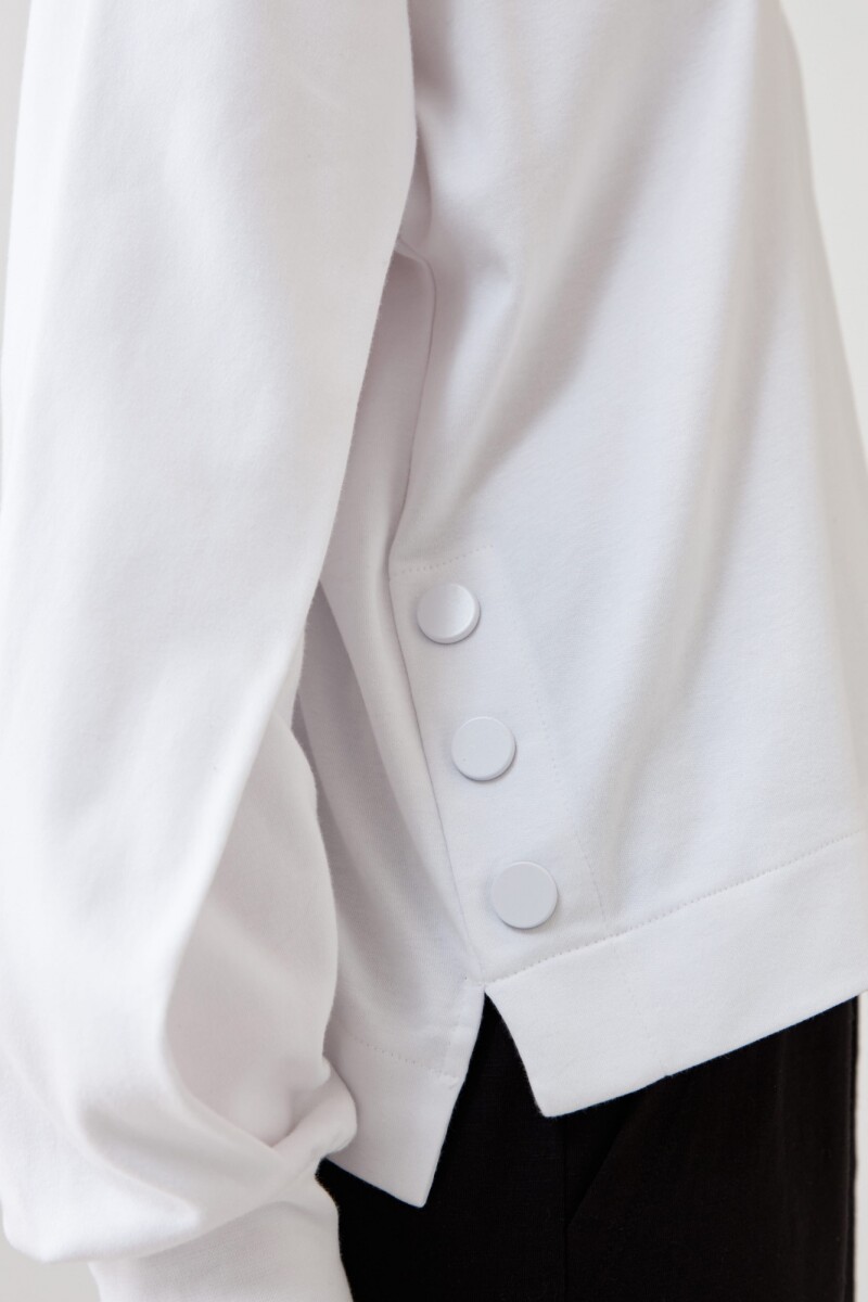 Sweatshirt con botones blanco