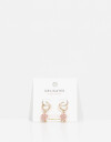 Aros Argollas Strass Argollas Con Flores - Dorado