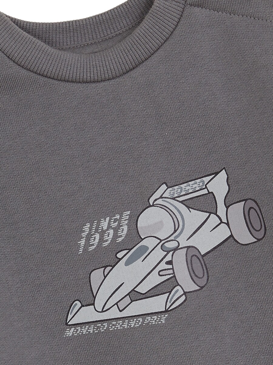 Sudadera Con Print Verde Oscuro