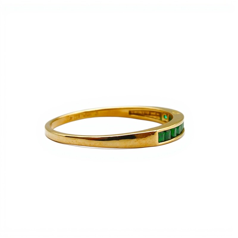 Anillo Sin Fin-Oro Bajo-Piedra Esmeralda-AN8149 conpiedra
