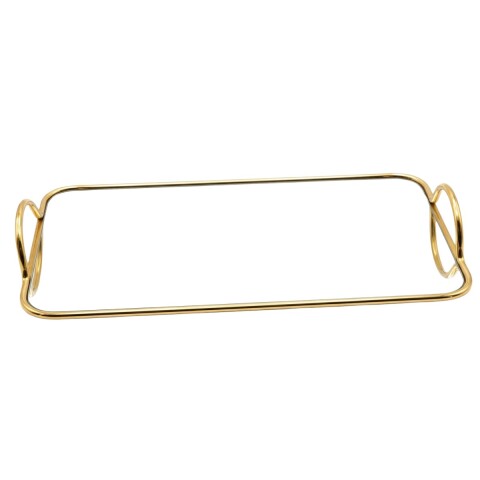 BANDEJA ESPEJADA/METAL DORADO 35X20CM Unica