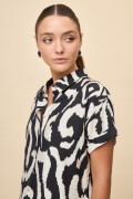 CAMISA ELVINA PRINTED Negro/Blanco