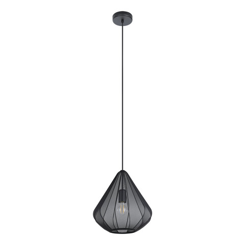 Lámpara colgante tejido negro y acero E27 DOLWEN EG0040