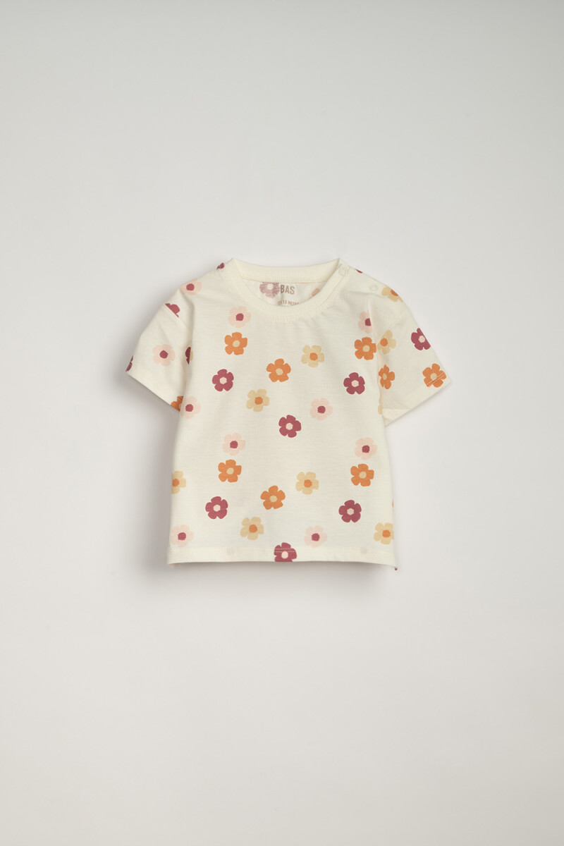 Remera estampada - Flores Crudo 