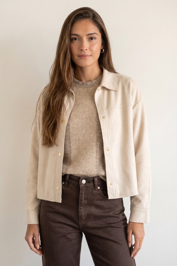 Camisa Gamuza Vegana Crudo