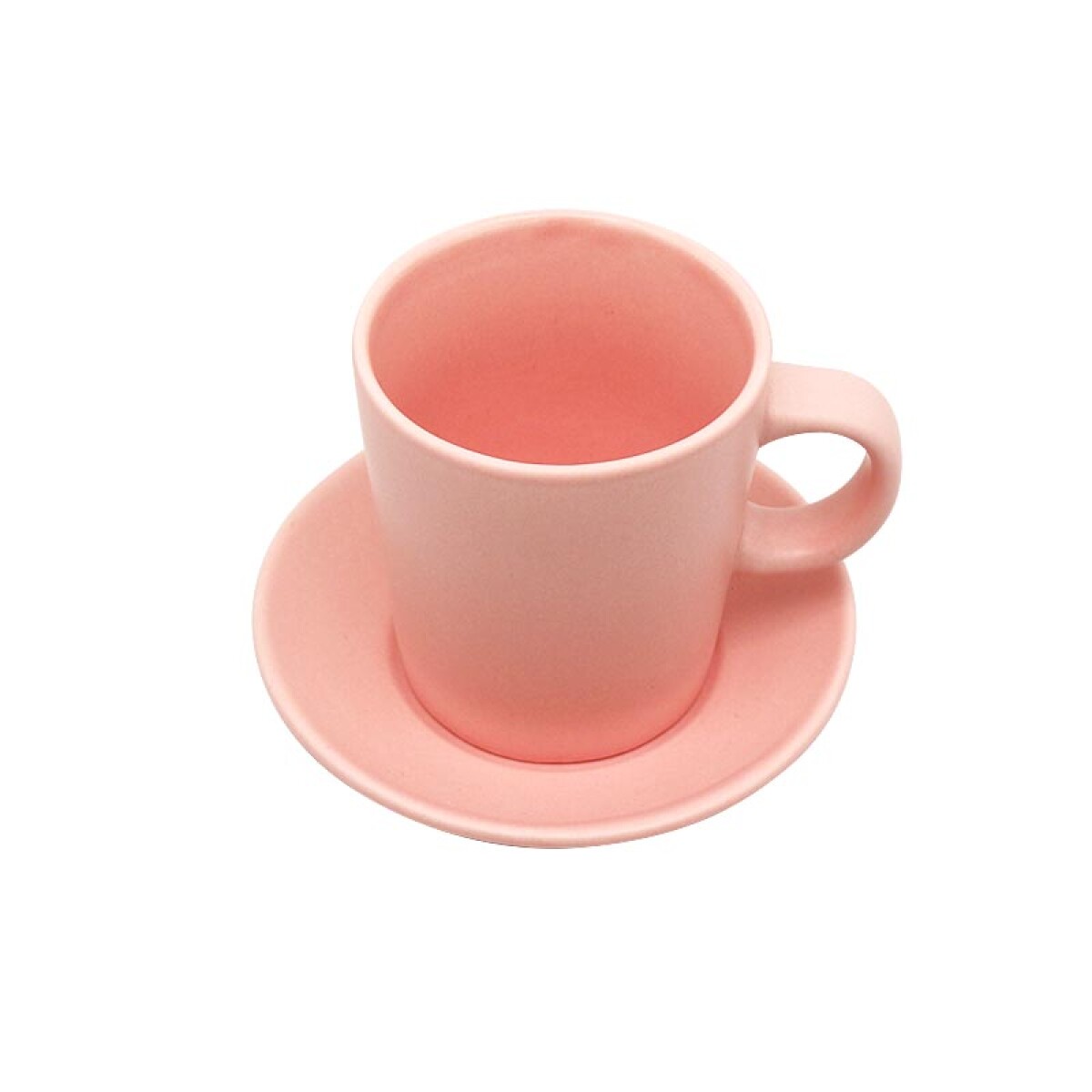 Taza con plato 90ml - rosa 