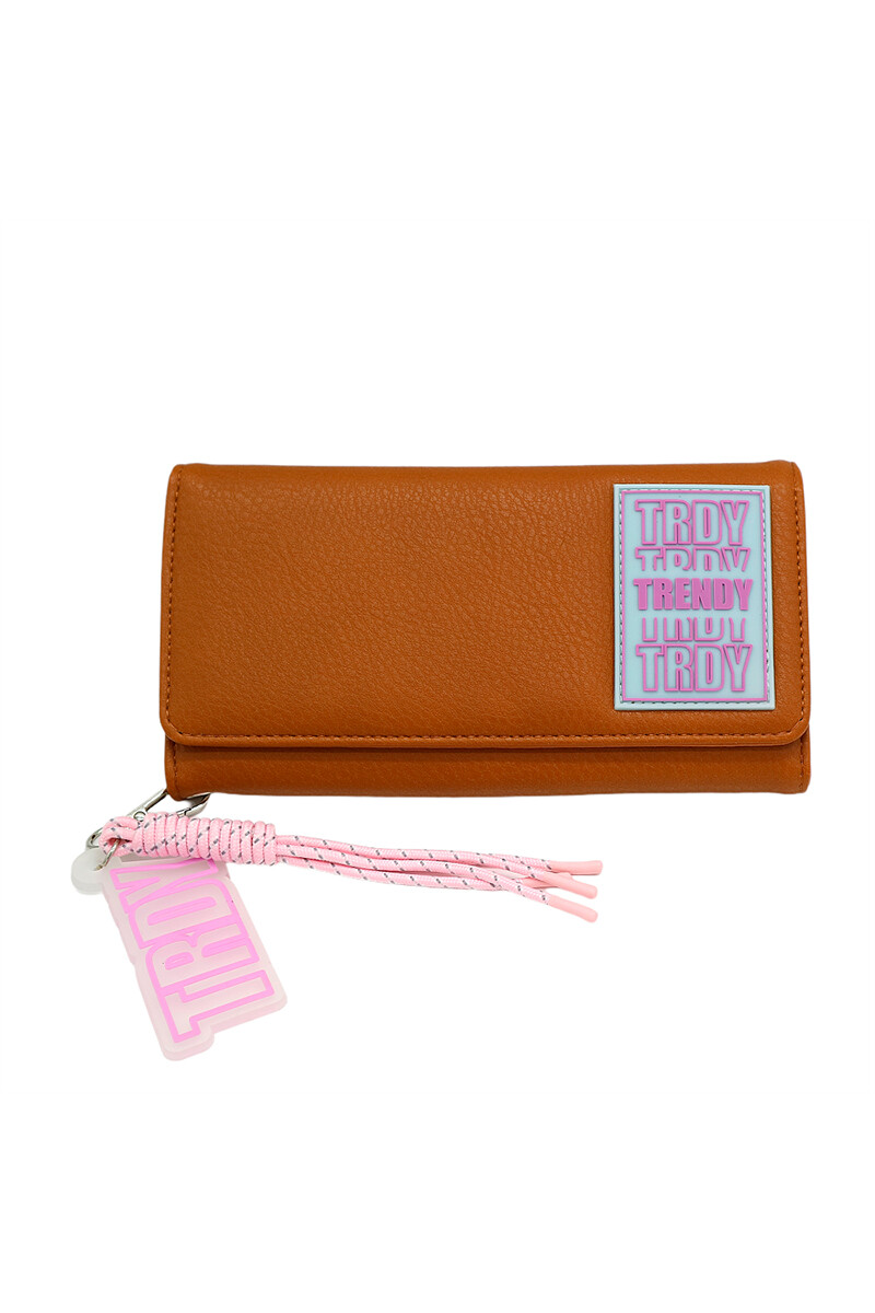Billetera Trendy con llavero Marrón