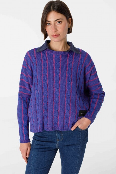Sweater Oceano Crop Fucsia/Violeta