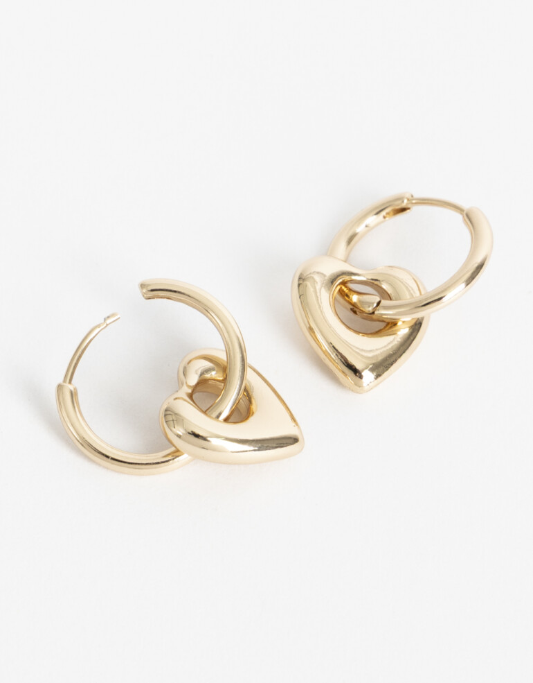 Aros Argollas Metal Argollas De Metal Reciclado Dorado - Dorado