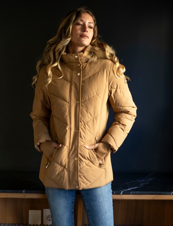 Campera Abrigo Faux Fur TOSTADO