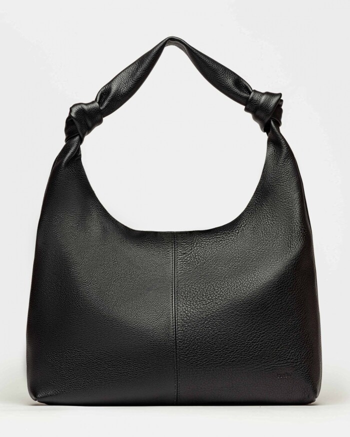 Cartera al hombro Juana en Cuero Negro