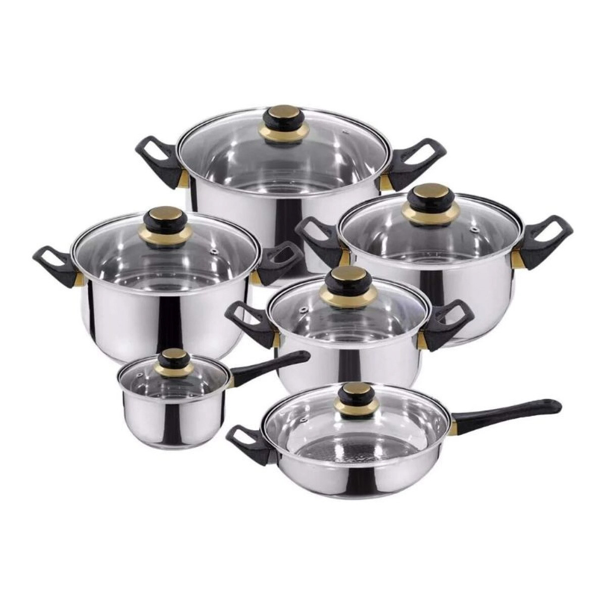 BATERIA DE COCINA KASSEL KS-INOX12 12 PIEZAS F 