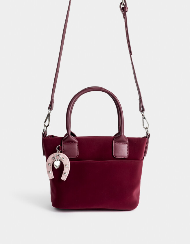 City Cartera Mini City Con Charm - Rojo Burdeaux