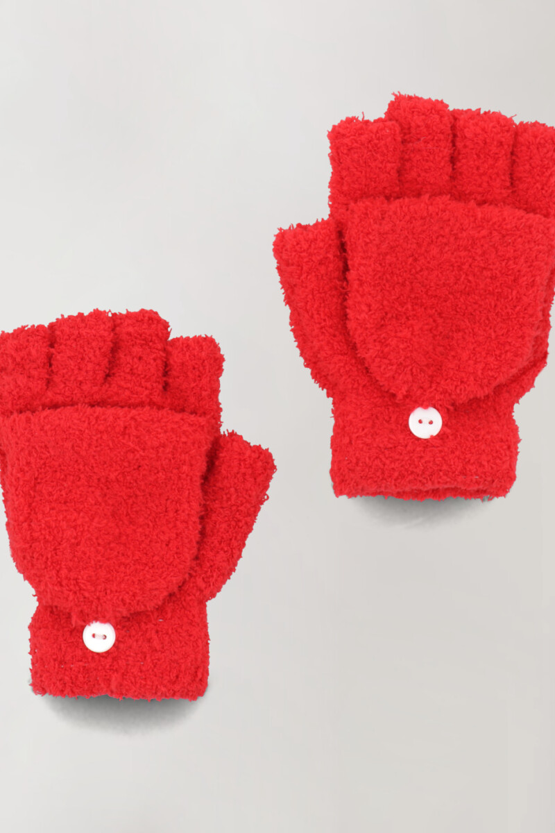 Guantes cozy sin dedos Rojo