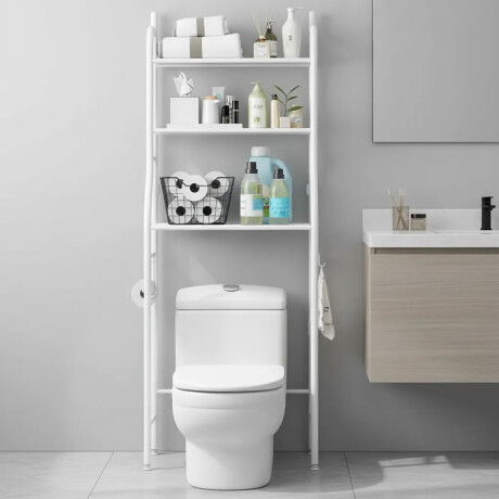 Estante Baño Sobre Inodoro 3 Niveles 47x152cm Ahorra Espacio Blanco