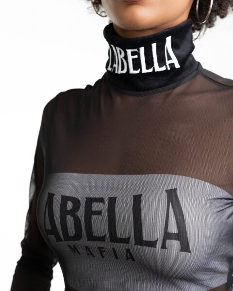 Remera Top Chicago Transparente Negra U