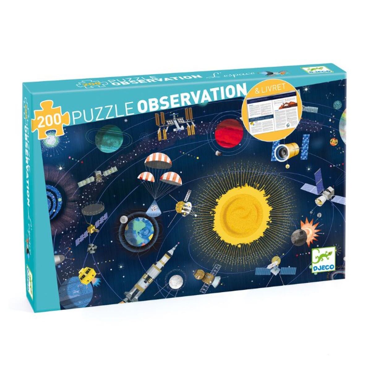 Puzzle observación 61x38 cm 200 Pcs + Libro - El Espacio 