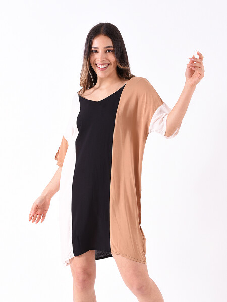 VESTIDO GRANATE NEGRO