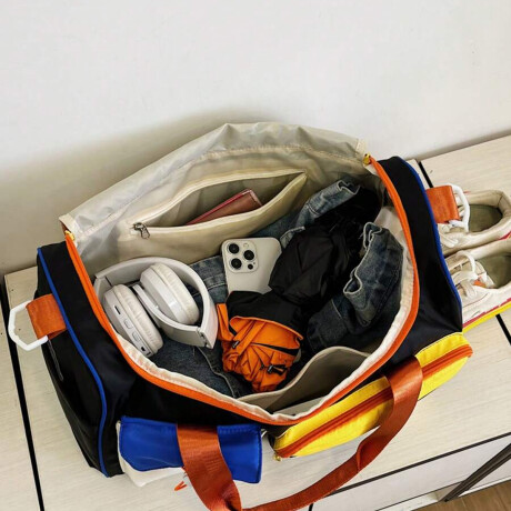 Bolso de viaje con bolsillos múltiples Negro