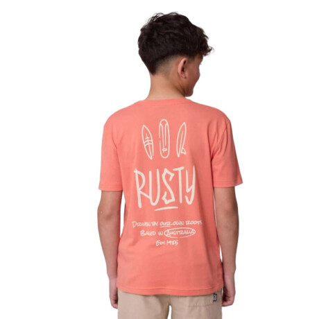 Remera Rusty Rokai Niño Rosado