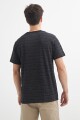 T-shirt con bordado y textura NEGRO