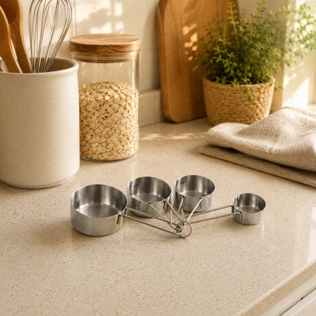 Set x 4 tazas medidoras de metal INOX