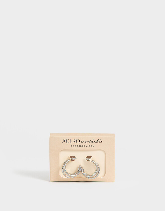 Aros Argollas Acero quirúrgico Aros Argolla Acero Quirúrgico - Plateado