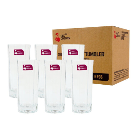 Set de 6 vasos de vidrio 285ml Set de 6 vasos de vidrio 285ml