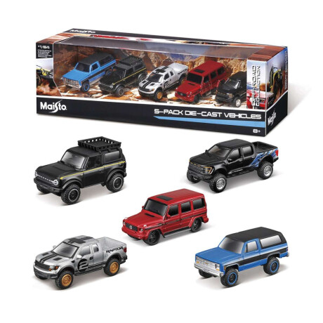 Set X 5 Vehículos Todoterreno Maisto Escala 1:64 Diseños Surtidos