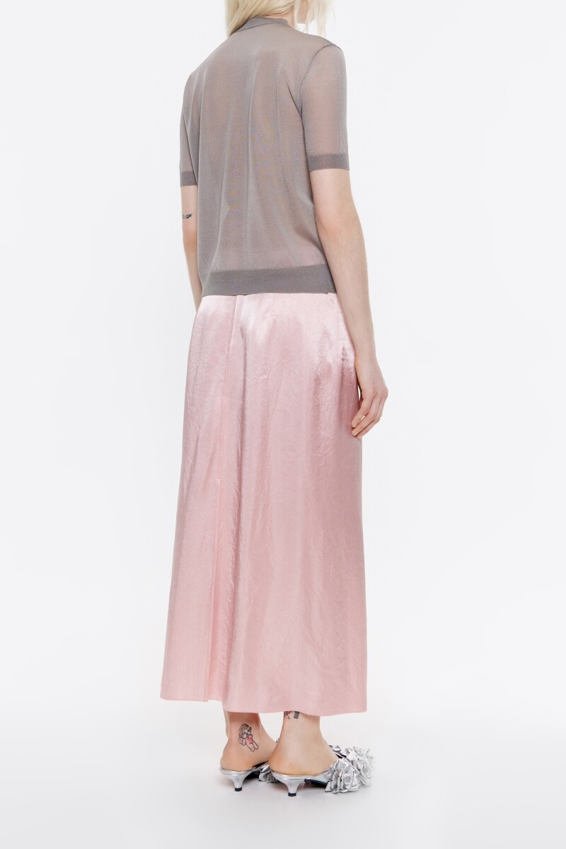 FALDA MIDI SATEN Rosa