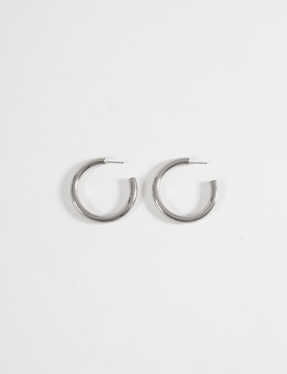 Aros curvos 4 cm acero - plateado 