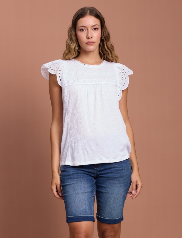 Blusa Detalle Crochet CRUDO
