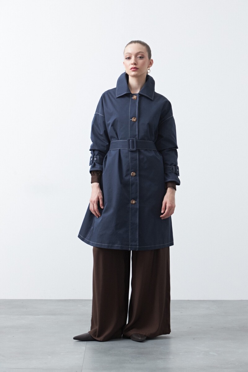 TRENCH TESSA Azul Marino