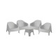 Set de 4 Sillas Skarpo + Mesa de exterior Gris