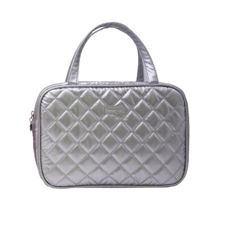 Portacosméticos puffy con asas gris