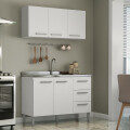 BAJO MESADA DE COCINA BLANCO 2 PUERTAS Y 3 CAJONES 1200 MM Bajo Mesada De Cocina Blanco 2 Puertas Y 3 Cajones 1200 Mm