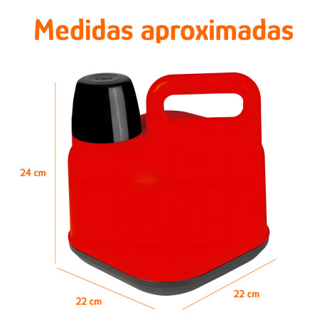 Bidón Térmico 3L Frio/Calor Tapa Manija Reforzada Portátil Rojo