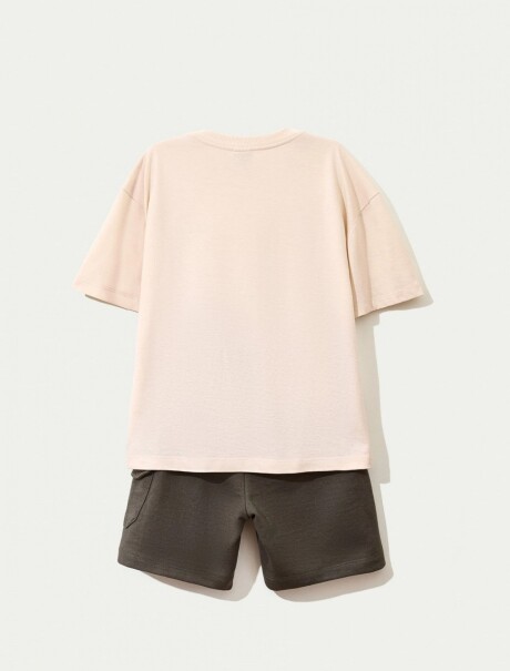 CONJUNTO INFANTIL CON SHORT ROSA